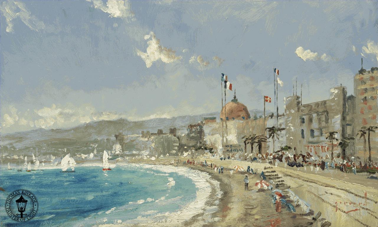The Beach at Nice Thomas Kinkade Oil Paintings